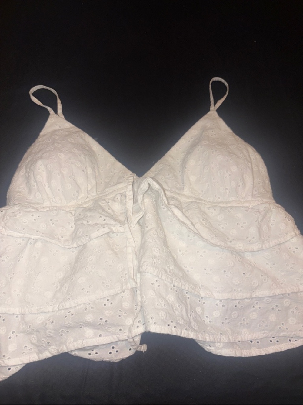 Hollister White Eyelet Lace Camisole Bralette